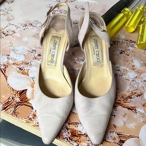 Jimmy Choo Nude Pointed-Toe Slingback Pumps sold as is